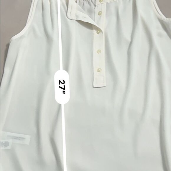LOFT Cream Sleeveless Blouse size medium petite - Picture 4 of 6